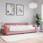 vidaXL Lit de jour avec matelas rose 90x200 cm velours