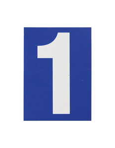 THIRARD - Plaque de signalisation 1 marquage blanc sur fond bleu panneau PVC adhésif 65x90mm - THIRARD