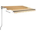 vidaXL Auvent manuel rétractable sur pied 350x250 cm Jaune/blanc