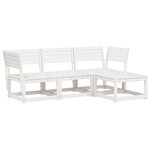 vidaXL Salon de jardin 4 Pièces blanc bois de pin massif