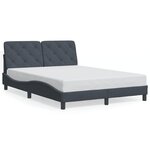 vidaXL Cadre de lit avec tête de lit Gris foncé 120x200 cm Velours