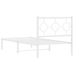 vidaXL Cadre de lit métal avec tête de lit blanc 90x190 cm