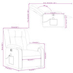 vidaXL Fauteuil inclinable de massage électrique Crème Tissu