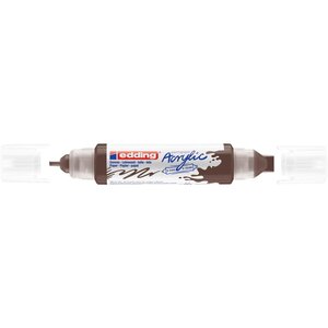 Marqueur acryl 3d dble pointe 5400 marron chocolat 2-3 mm 5-10 mm EDDING