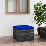 vidaXL Repose-pied palette de jardin avec coussin Bois de pin