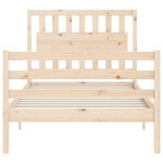 vidaXL Cadre de lit et tête de lit 100x200 cm bois massif