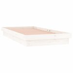 vidaXL Cadre de lit à LED blanc 90x190 cm simple bois massif