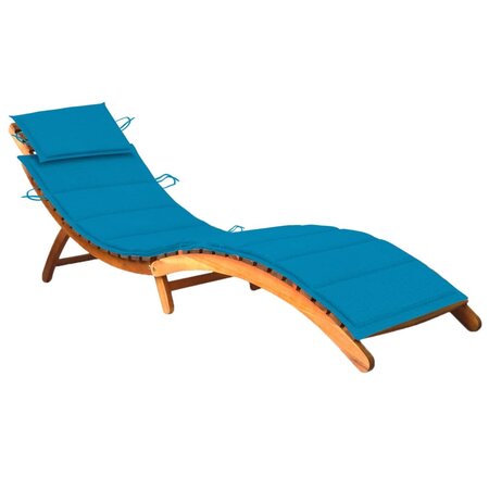 vidaXL Chaise longue de jardin avec coussin Bois d'acacia solide