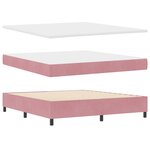 Lit Box Spring vidaXL avec Matelas & LED Rose 180x200 cm Velours