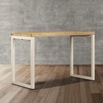 vidaXL Table à manger 115x55x76 cm Bois de manguier massif et acier