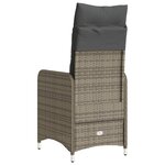 vidaXL Chaises inclinables de jardin lot de 2 et coussins gris rotin