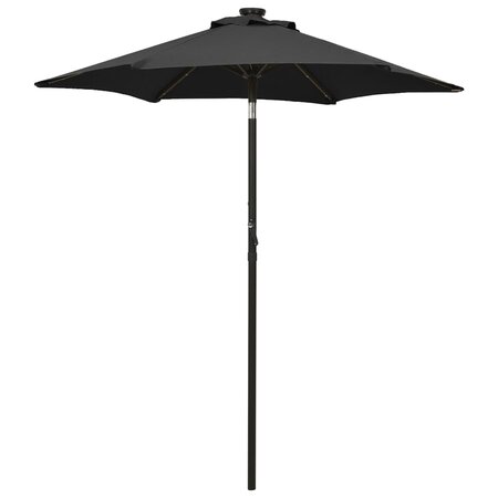 vidaXL Parasol de jardin avec lumières LED noir 200x211 cm aluminium