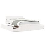 vidaXL Cadre de lit sans matelas blanc 140x190 cm bois de pin massif