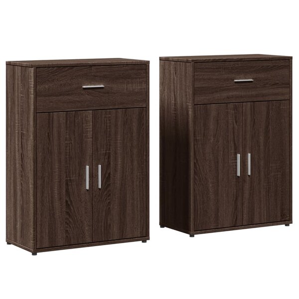 vidaXL Buffets 2 Pièces chêne marron 60x30x84 cm bois d'ingénierie