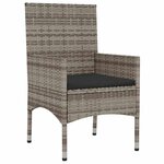 vidaXL Salon de jardin 4 Pièces avec coussins Gris Résine tressée