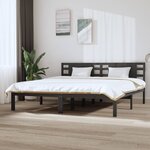 vidaXL Cadre de lit Gris Bois de pin massif 200x200 cm