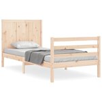vidaXL Cadre de lit et tête de lit 100x200 cm bois massif