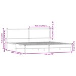 vidaXL Cadre de lit en métal sans matelas chêne fumé 193x203 cm