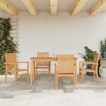 vidaXL Ensemble à manger de jardin 5Pièces Bois de teck massif
