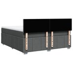 vidaXL Sommier à lattes de lit avec matelas Gris foncé 180x200cm Tissu