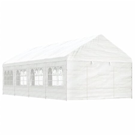 vidaXL Belvédère avec toit blanc 8 92x4 08x3 22 m polyéthylène