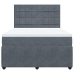 vidaXL Sommier à lattes de lit et matelas Gris foncé 140x200cm Velours