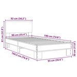 vidaXL Cadre de lit sans matelas sonoma gris 90x190 cm