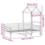 vidaXL Lit de jour avec toit blanc 90x200 cm bois de pin massif