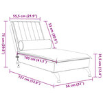 vidaXL Chaise longue de massage avec traversin rose velours