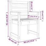 vidaXL Chaises de jardin lot de 2 gris 60x48x91 cm bois massif de pin