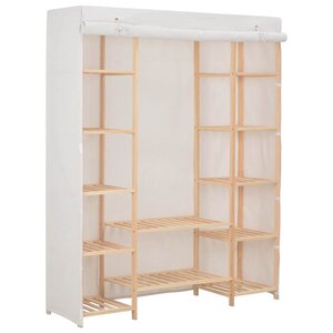 vidaXL Garde-robe Blanc 135 x 40 x 170 cm Tissu