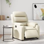 vidaXL Fauteuil inclinable électrique Crème Similicuir