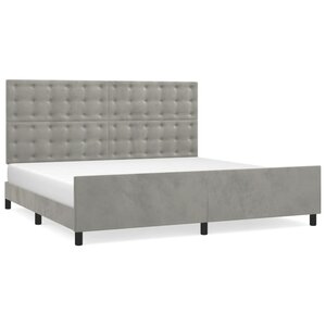 vidaXL Cadre de lit avec tête de lit Gris clair 200x200 cm Velours