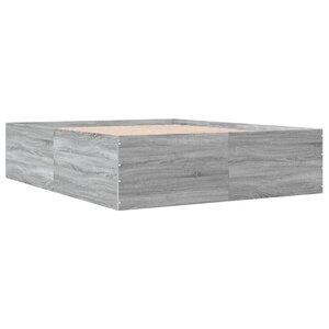 vidaXL Cadre de lit sonoma gris 160x200 cm bois d'ingénierie