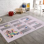 Tapis enfant Table de multiplication 100 x 160 cm - Rose