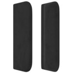 vidaXL Tête de lit avec oreilles Noir 183x16x78/88 cm Velours