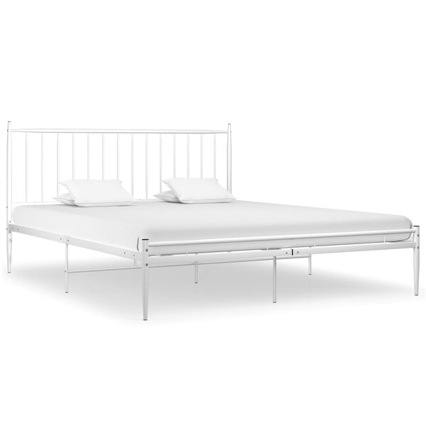 vidaXL Cadre de lit Blanc Métal 200x200 cm