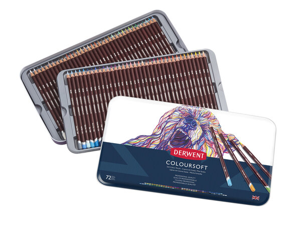 Crayons de couleur Derwent ColourSoft Boite 72