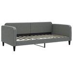 vidaXL Lit de jour avec gigogne et tiroirs gris foncé 100x200 cm tissu