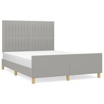 vidaXL Cadre de lit avec tête de lit Gris clair 140x190 cm Tissu