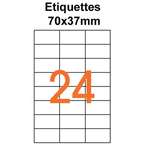 Étiquettes adhésives 70x37mm (240 étiquettes) - blanc - 10 feuilles -t3azur