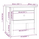 vidaXL Tables d'appoint 2 Pièces Noir 50x50x49 cm Bois massif de pin