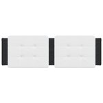 vidaXL Coussin de tête de lit blanc et noir 160 cm similicuir