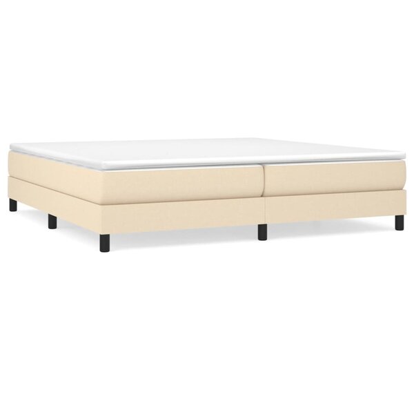 vidaXL Sommier à lattes de lit avec matelas Crème 200x200 cm Tissu