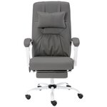 Chaise fauteuil siège de bureau informatique étude de massage similicuir gris 02_0024010