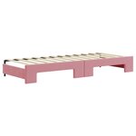 vidaXL Lit de jour avec gigogne et tiroirs rose 80x200 cm velours