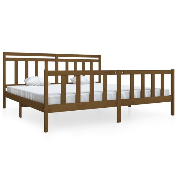 vidaXL Cadre de lit Marron miel Bois massif 200x200 cm