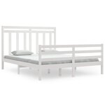 vidaXL Cadre de lit Blanc Bois massif 160x200 cm