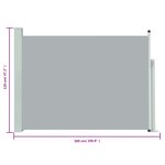 vidaXL Auvent latéral rétractable de patio 117x500 cm Gris