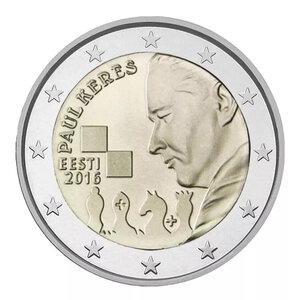 2 euros commémorative Estonie 2016 - Paul Keres.